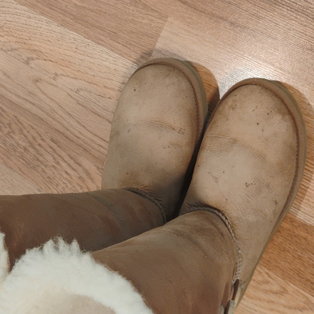 UGG Brown Shearling Button Boots - Picture 6 of 16